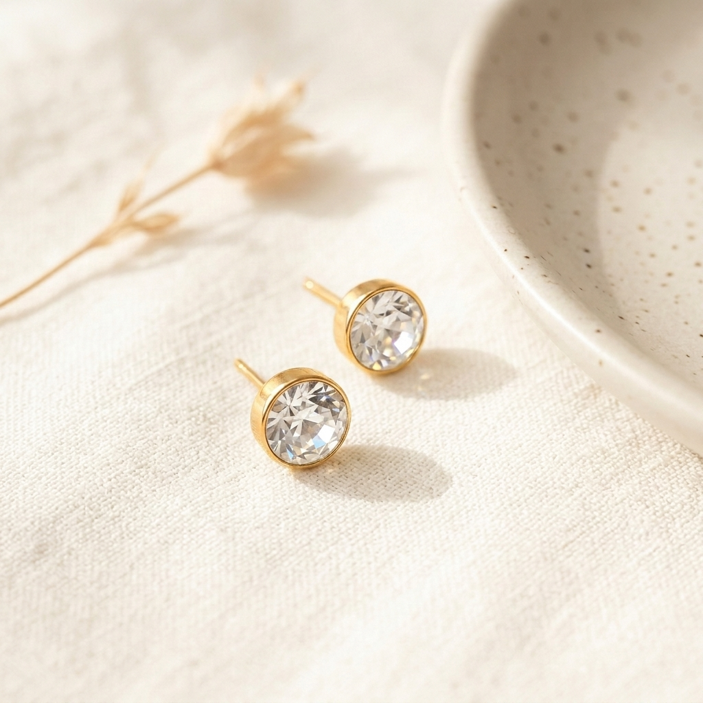 7-Day Gold Crystal Earrings Set – Style 7 gold earrings