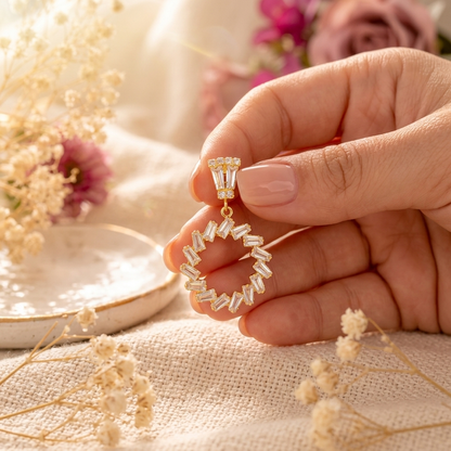 Crystal Circle Drop Earrings