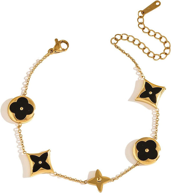 Clover Charm Bracelet Black